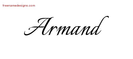 Armand Calligraphic Name Tattoo Designs
