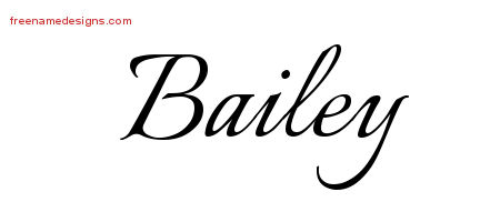 Bailey Calligraphic Name Tattoo Designs