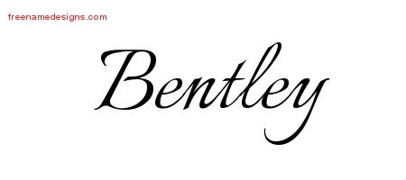 Bentley Calligraphic Name Tattoo Designs