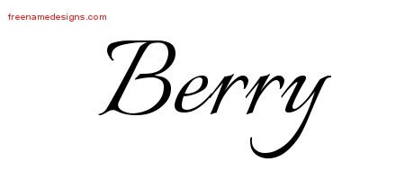 Berry Calligraphic Name Tattoo Designs