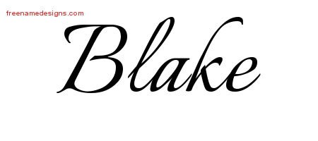 Blake Calligraphic Name Tattoo Designs