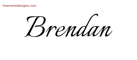 Brendan Calligraphic Name Tattoo Designs