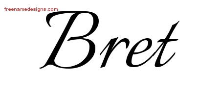 Bret Calligraphic Name Tattoo Designs