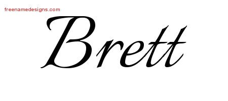 Brett Calligraphic Name Tattoo Designs
