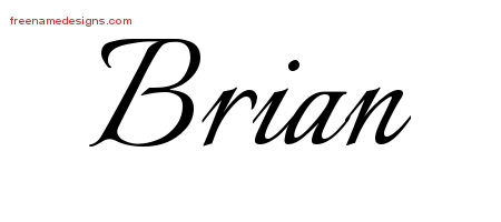 Brian Calligraphic Name Tattoo Designs