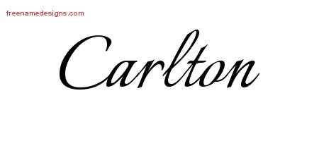 Carlton Calligraphic Name Tattoo Designs