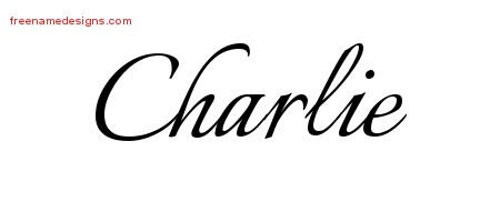 Charlie Calligraphic Name Tattoo Designs