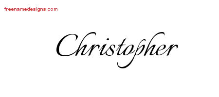 Christopher Calligraphic Name Tattoo Designs