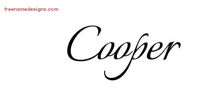 Cooper Calligraphic Name Tattoo Designs