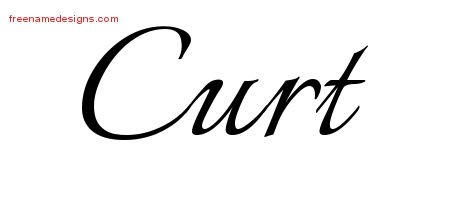 Curt Calligraphic Name Tattoo Designs