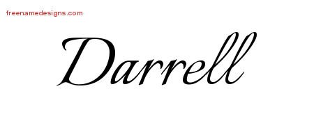 Darrell Calligraphic Name Tattoo Designs