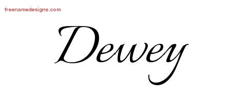 Dewey Calligraphic Name Tattoo Designs