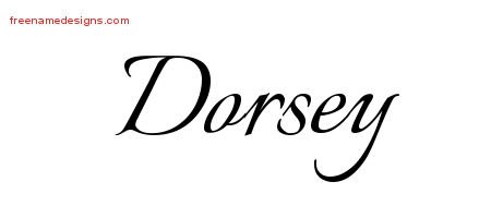 Dorsey Calligraphic Name Tattoo Designs