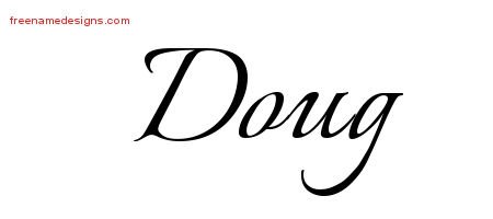 Doug Calligraphic Name Tattoo Designs
