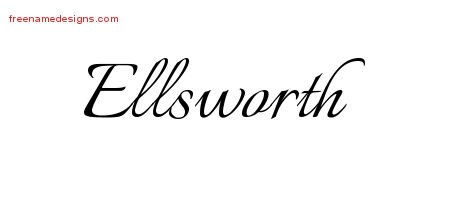 Ellsworth Calligraphic Name Tattoo Designs