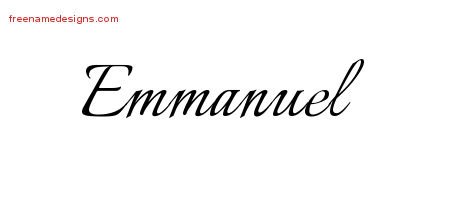 Emmanuel Calligraphic Name Tattoo Designs