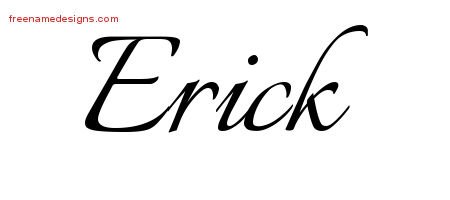 Erick Calligraphic Name Tattoo Designs