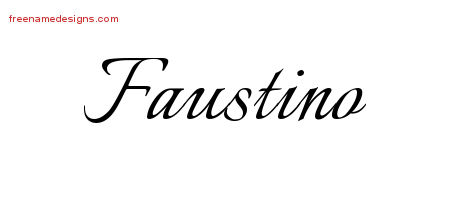 Faustino Calligraphic Name Tattoo Designs