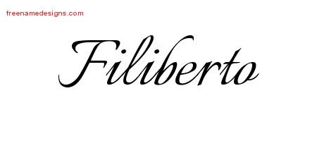 Filiberto Calligraphic Name Tattoo Designs