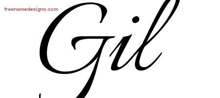 Gil Calligraphic Name Tattoo Designs