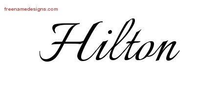 Hilton Calligraphic Name Tattoo Designs