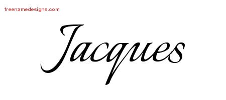 Jacques Calligraphic Name Tattoo Designs