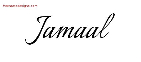 Jamaal Calligraphic Name Tattoo Designs