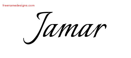 Jamar Calligraphic Name Tattoo Designs