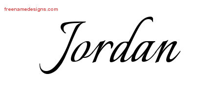 Jordan Calligraphic Name Tattoo Designs