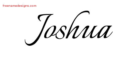 Joshua Calligraphic Name Tattoo Designs