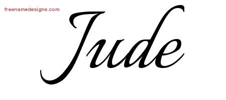 Jude Calligraphic Name Tattoo Designs