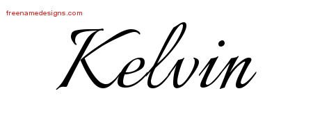 Kelvin Calligraphic Name Tattoo Designs