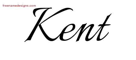 Kent Calligraphic Name Tattoo Designs
