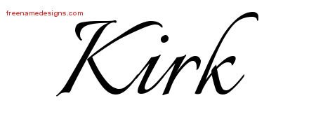 Kirk Calligraphic Name Tattoo Designs