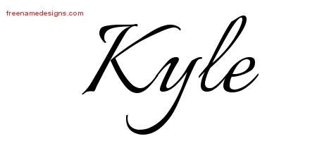 Kyle Calligraphic Name Tattoo Designs