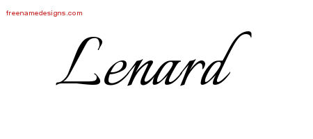 Lenard Calligraphic Name Tattoo Designs