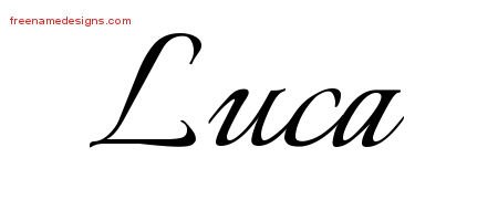 Luca Calligraphic Name Tattoo Designs