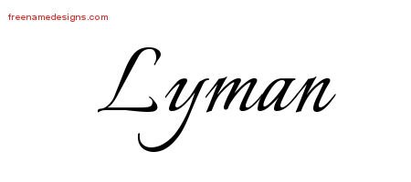 Lyman Calligraphic Name Tattoo Designs