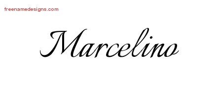 Marcelino Calligraphic Name Tattoo Designs