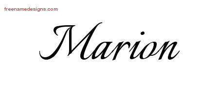 Marion Calligraphic Name Tattoo Designs