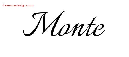 Monte Calligraphic Name Tattoo Designs