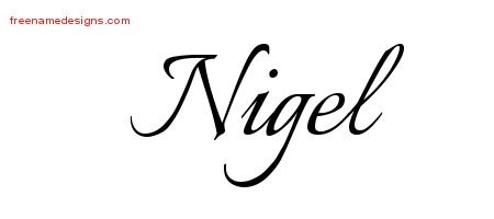 Nigel Calligraphic Name Tattoo Designs