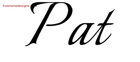 Pat Calligraphic Name Tattoo Designs