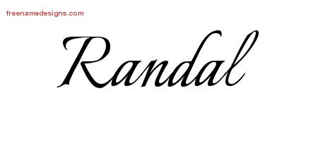 Randal Calligraphic Name Tattoo Designs