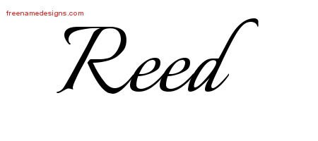 Reed Calligraphic Name Tattoo Designs