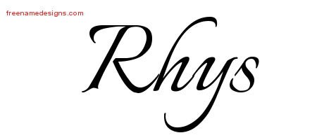 Rhys Calligraphic Name Tattoo Designs
