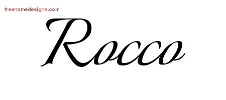 Rocco Calligraphic Name Tattoo Designs