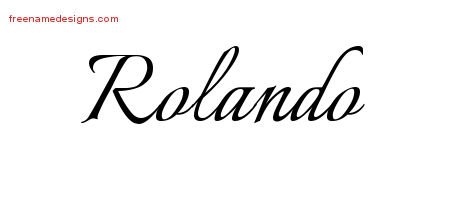 Rolando Calligraphic Name Tattoo Designs