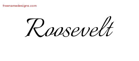 Roosevelt Calligraphic Name Tattoo Designs