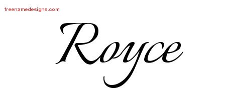 Royce Calligraphic Name Tattoo Designs